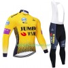 Radbekleidung Radtrikot Langarm + Lang Trägerhose 2019 Team Jumbo-Visma N001